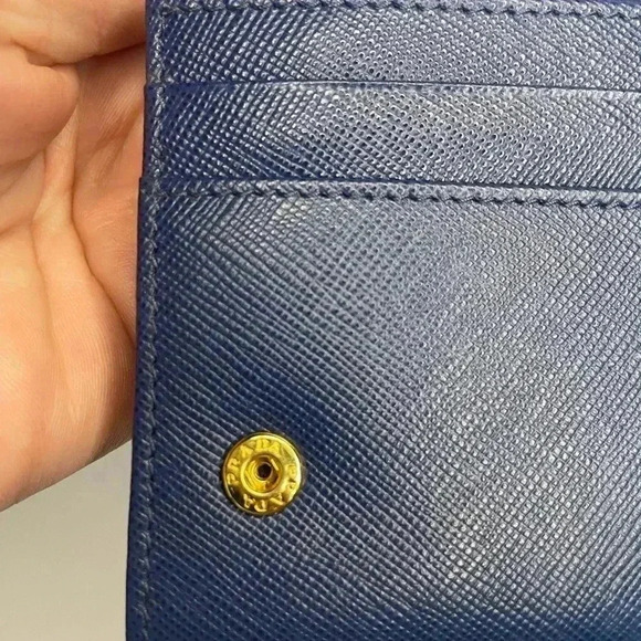 PRADA Saffiano Leather Long Wallet With Gold Hardware Blue Box included - Picture 9 of 16